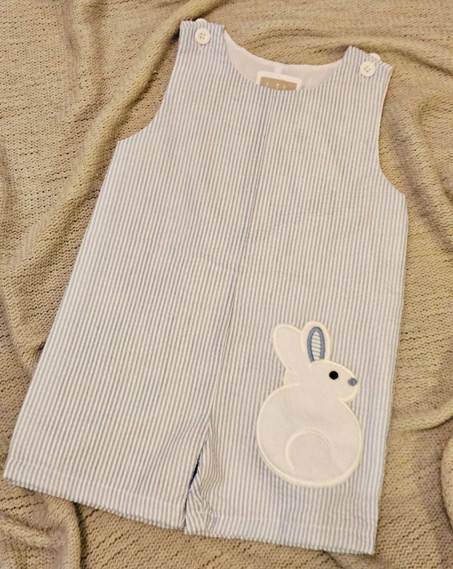 Light Blue Seersucker Shortall