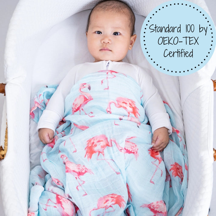 Flamingo Swaddle Muslin Blanket