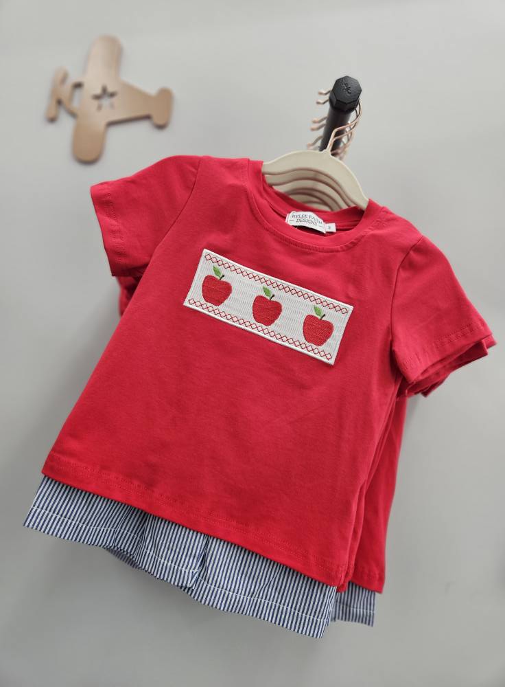 Boys Back to School Apple Short Set