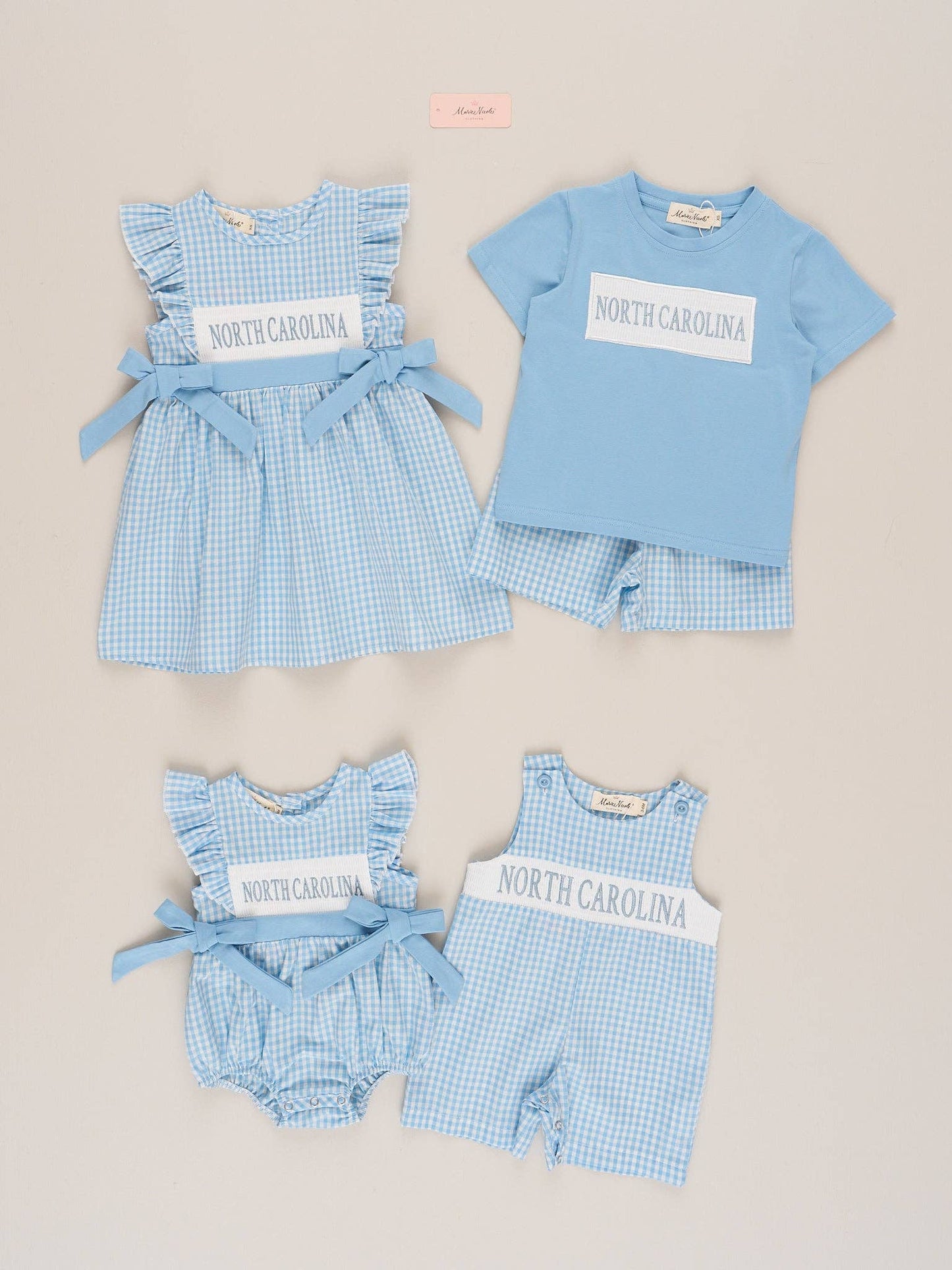 North Carolina Smocked Gingham Dress