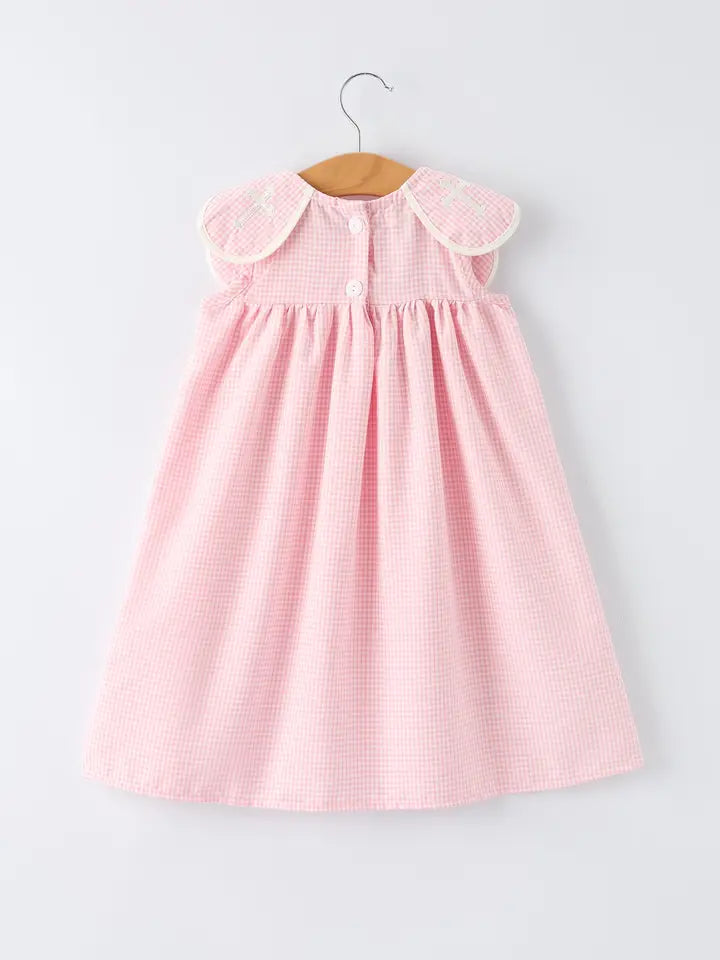 Pink Smocked Church Christ Bishop Christening Girls Dress