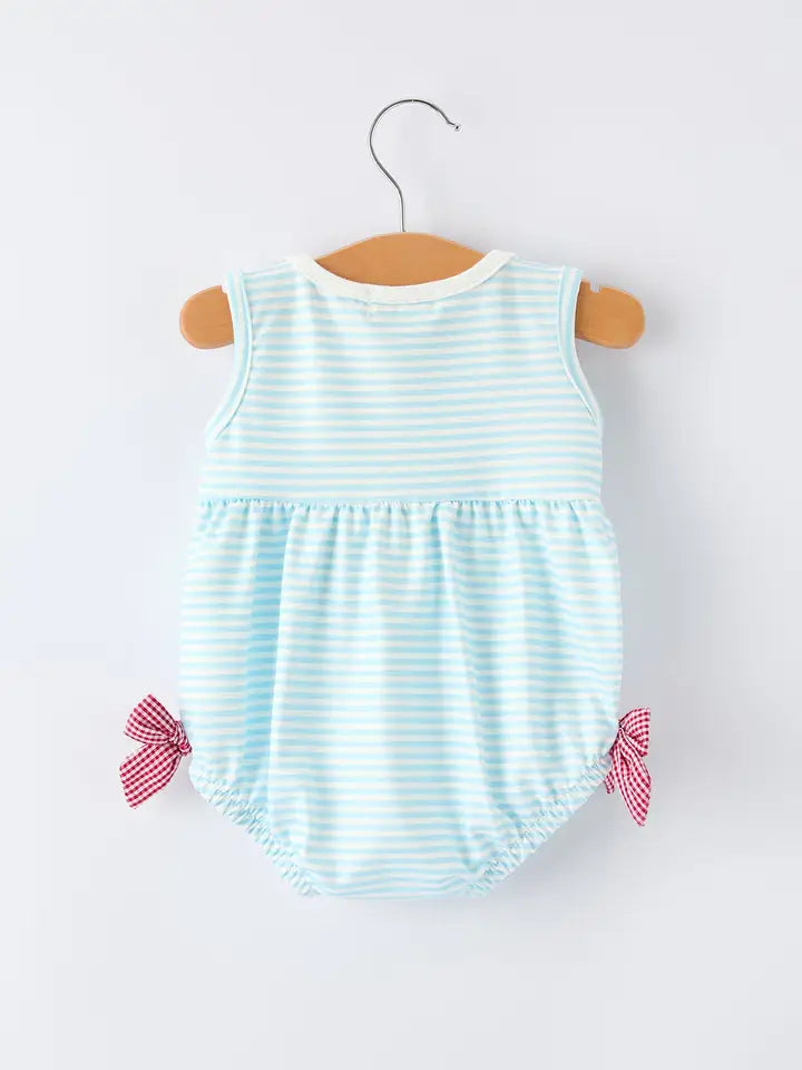 Crab Applique Baby Girl Romper
