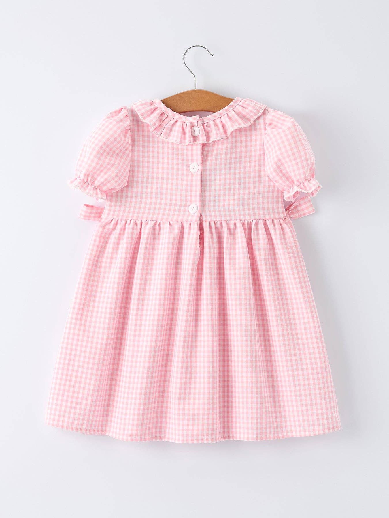 Girls Summer Crocodile Embroidered Smocked Dress