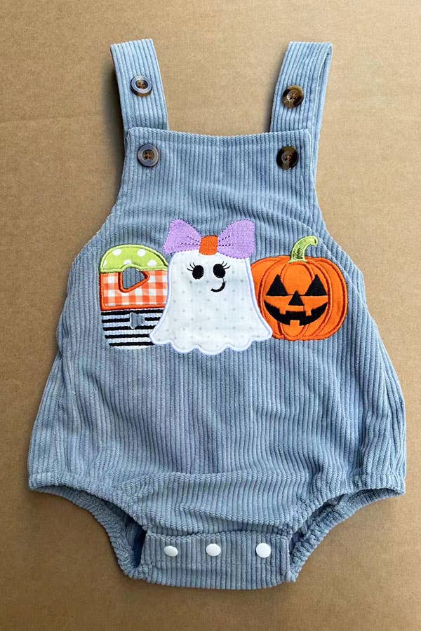 Halloween embroidery corduroy baby boutique romper 2601100M