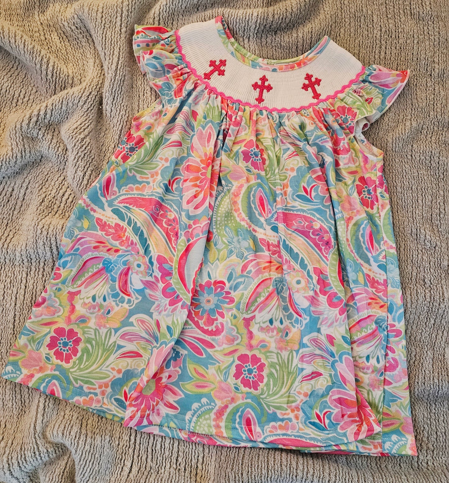 Easter Cross Smocked Dress