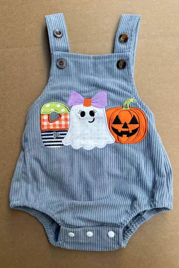 Halloween embroidery corduroy baby boutique romper 2601100M