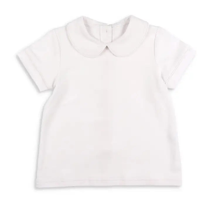 Short Sleeve Collared Boys Shirt Button Up Back