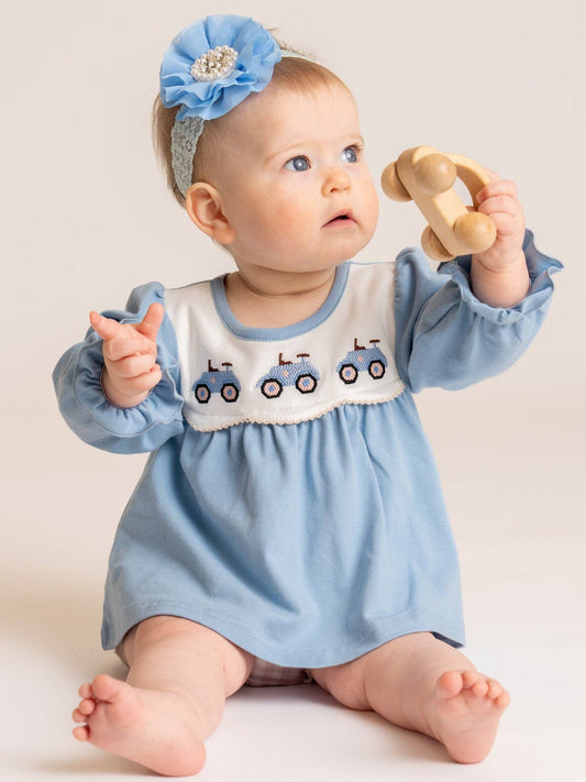 Farm Days Tractor Embroidered Bloomer Outfit