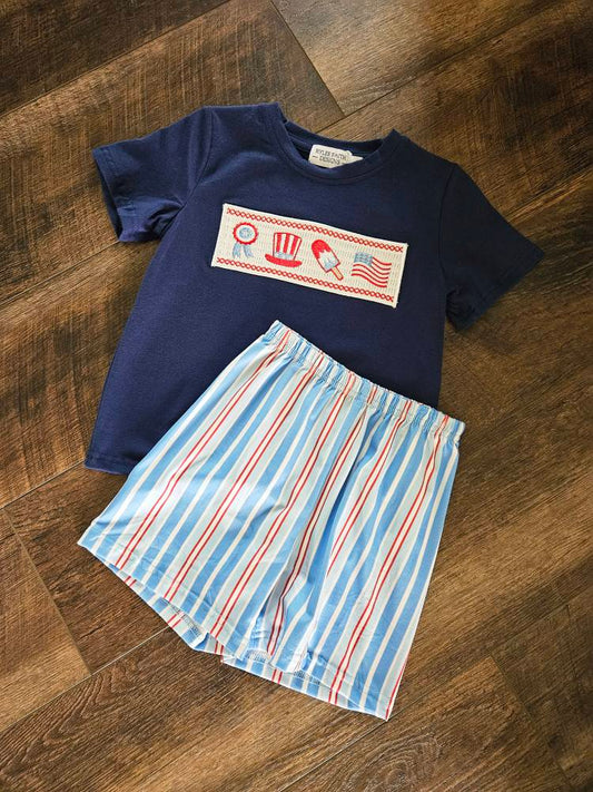 Boys 4th of July Short Set