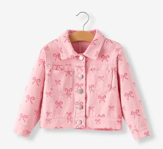 Pink Bow Denim Jacket