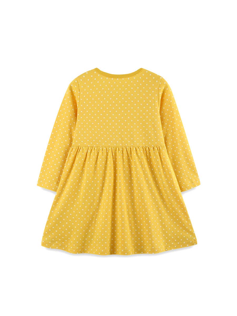 Girls' Long Sleeve Princess Dress with Embroidery