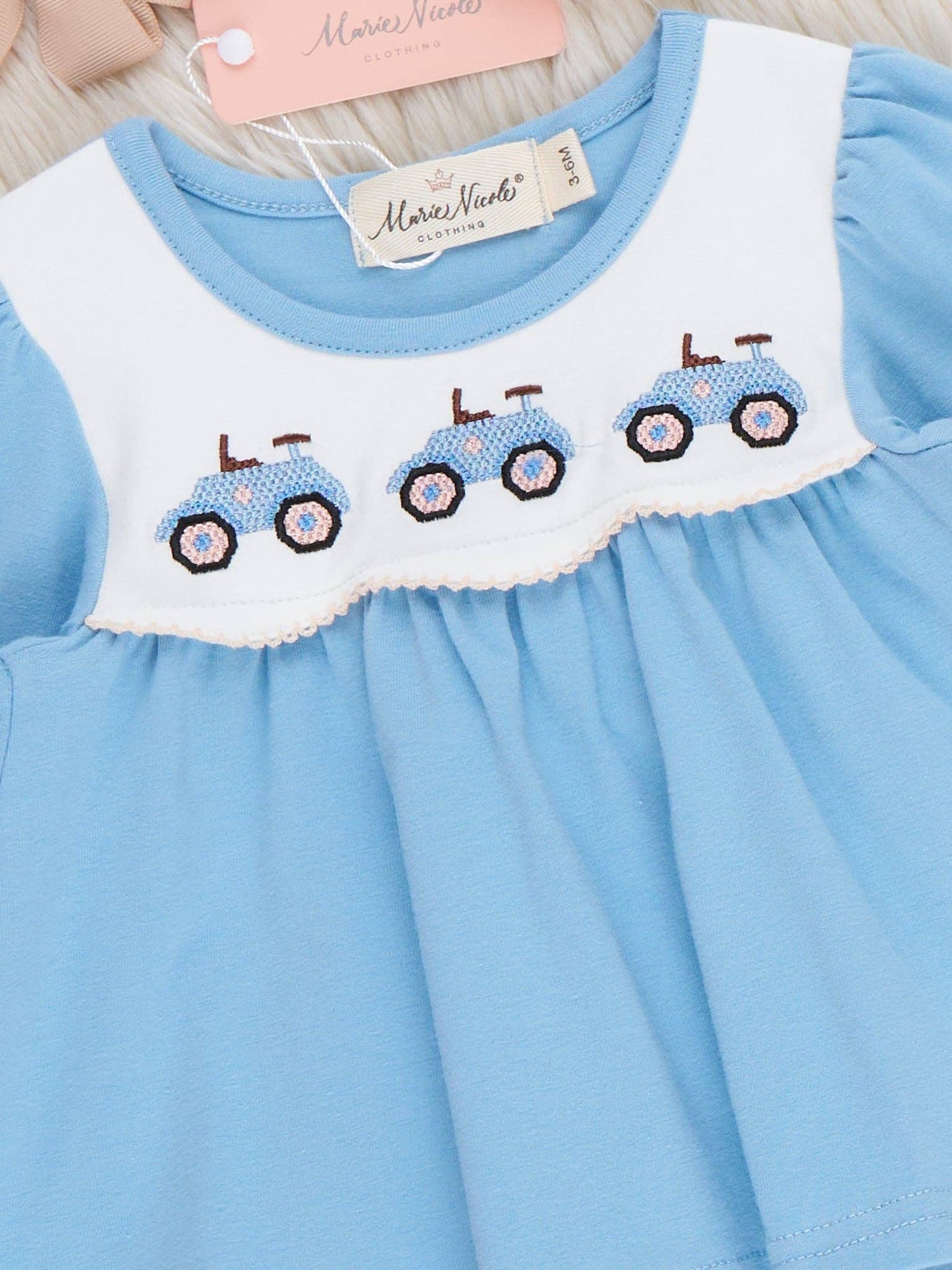 Farm Days Tractor Embroidered Bloomer Outfit