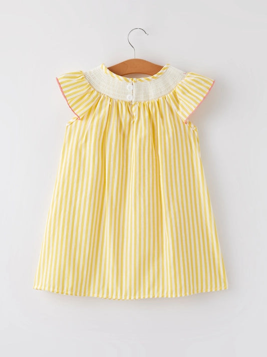 Yellow and White Smocked Chick Dress