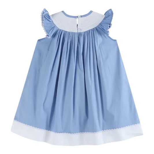 Periwinkle Blue Smocked Bishop Dress