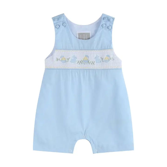 Light Blue Easter Smocked Shortall