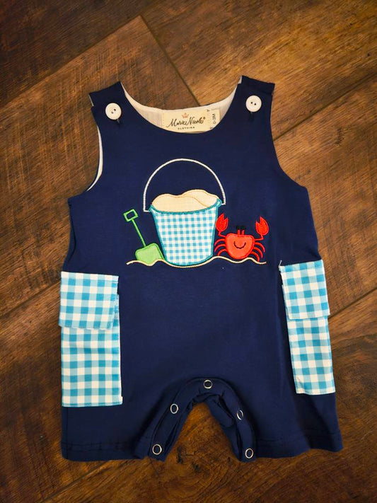 Gingham Little Beach Boy Romper