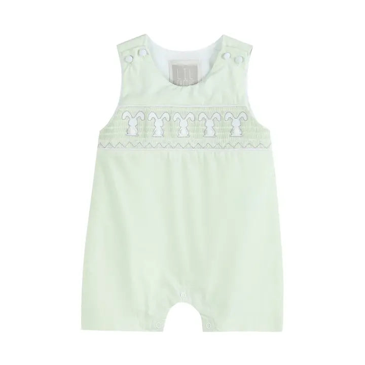Honeydew Smocked Overalls with Bunnies Baby Boy