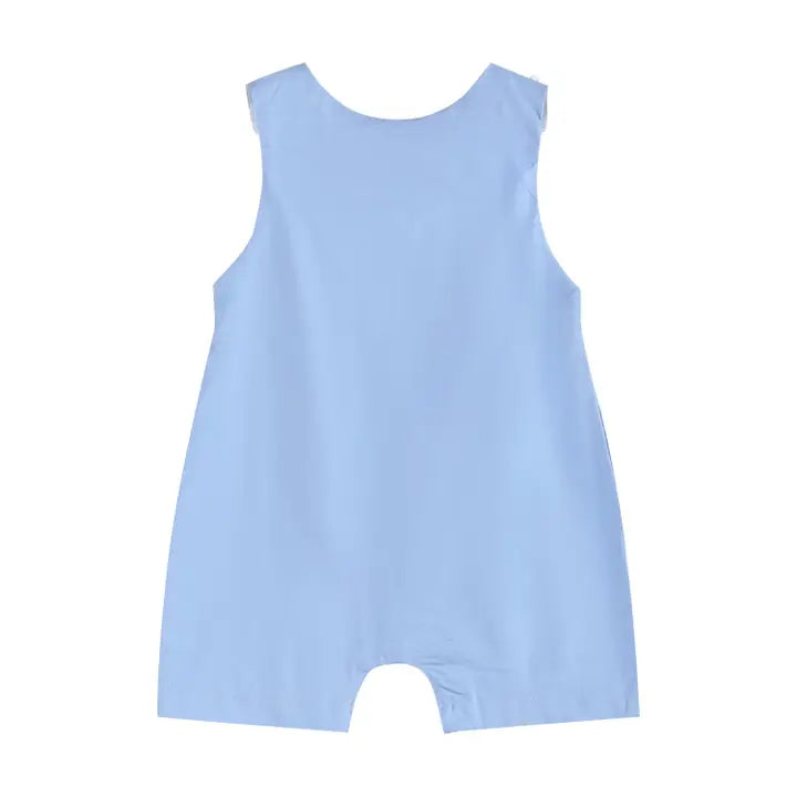 Periwinkle Smocked Cross Shortall