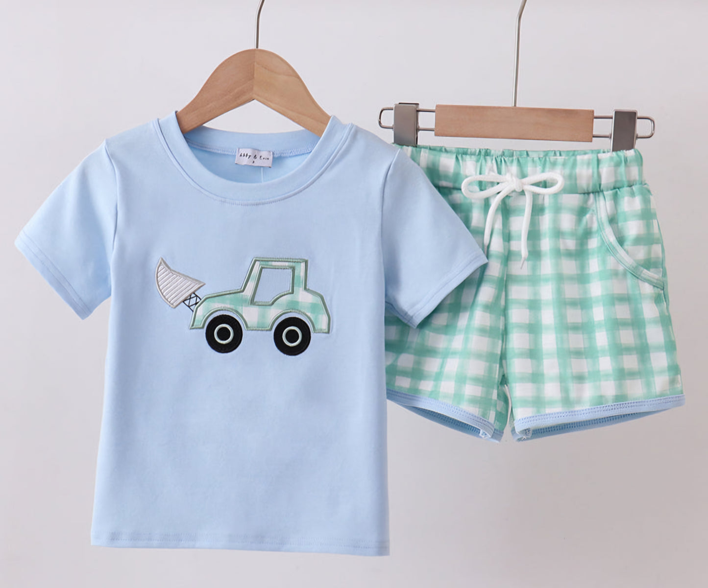 Blue Tractor Short Set