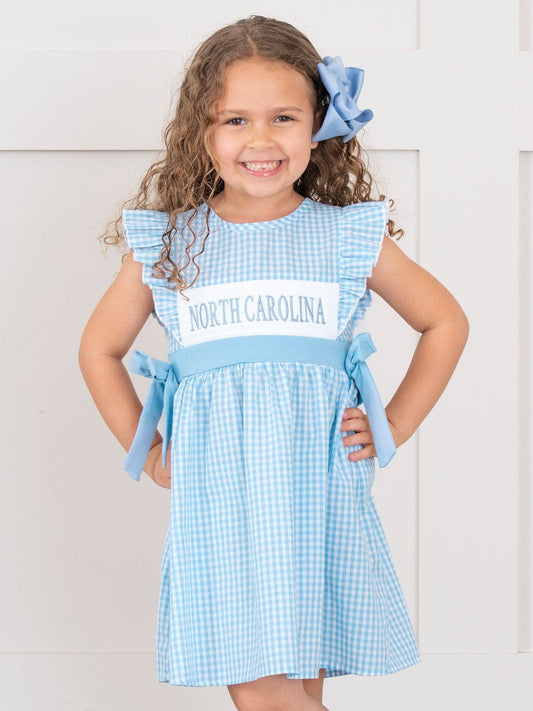 North Carolina Smocked Gingham Dress