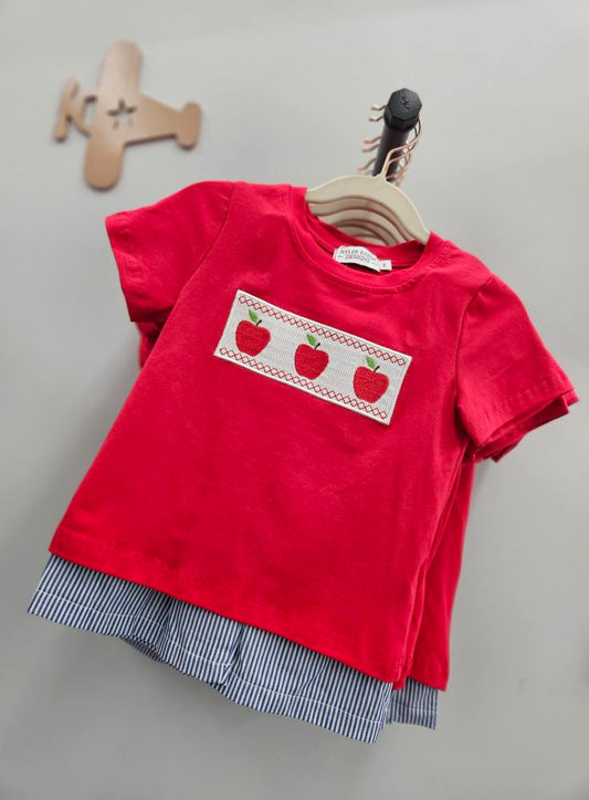 Boys Back to School Apple Short Set