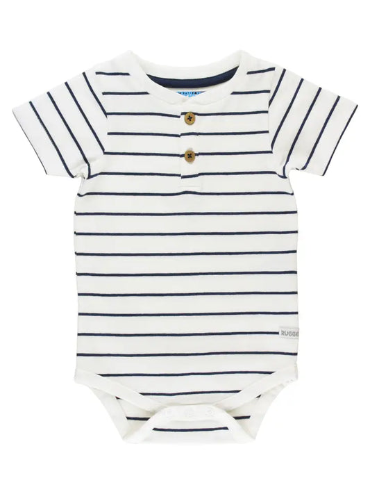 WHITE AND NAVY STRIPED BODYSUIT