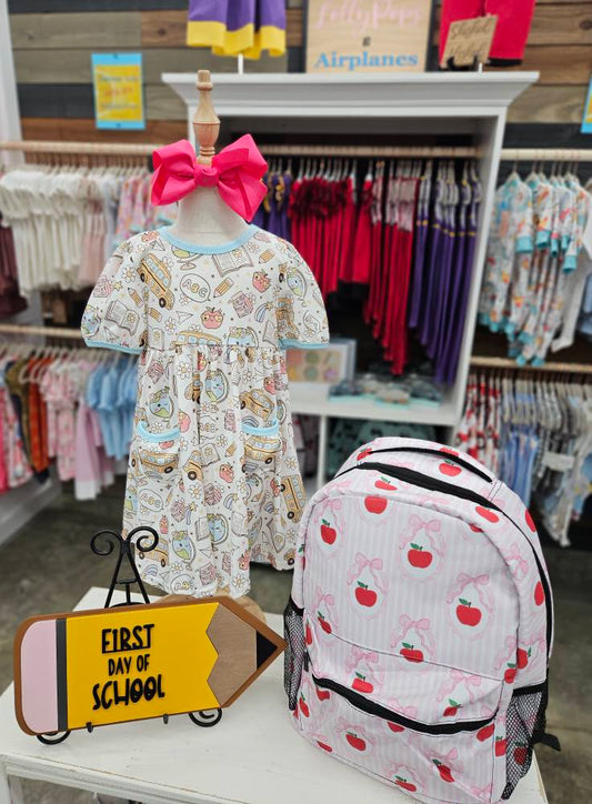 Blue Bus Apple Dress