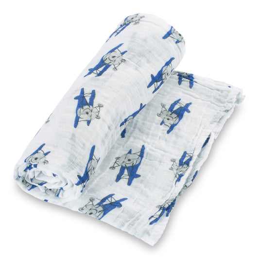 AIRPLANE MUSLIN SWADDLE BLANKET