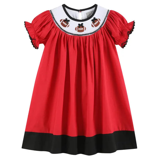 Red and Black Football Bishop Dress