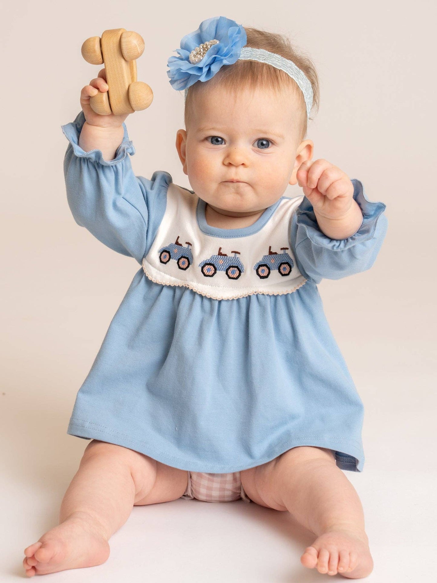 Farm Days Tractor Embroidered Bloomer Outfit