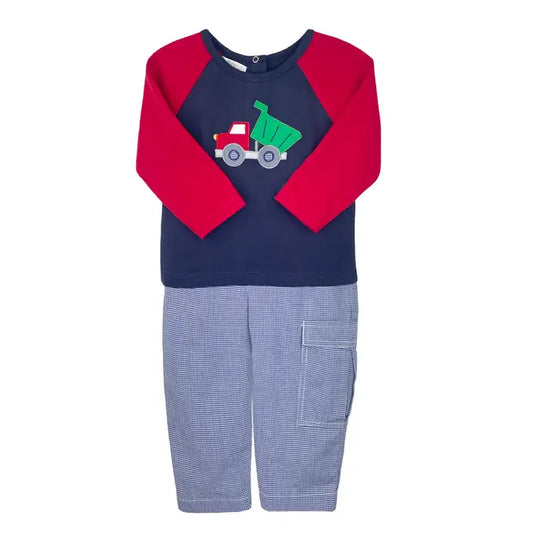 Dump Truck Applique Top and Pant Set