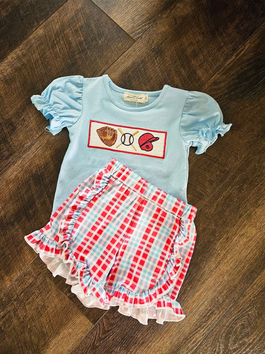 Ruffle Smocked Baseball Outfit