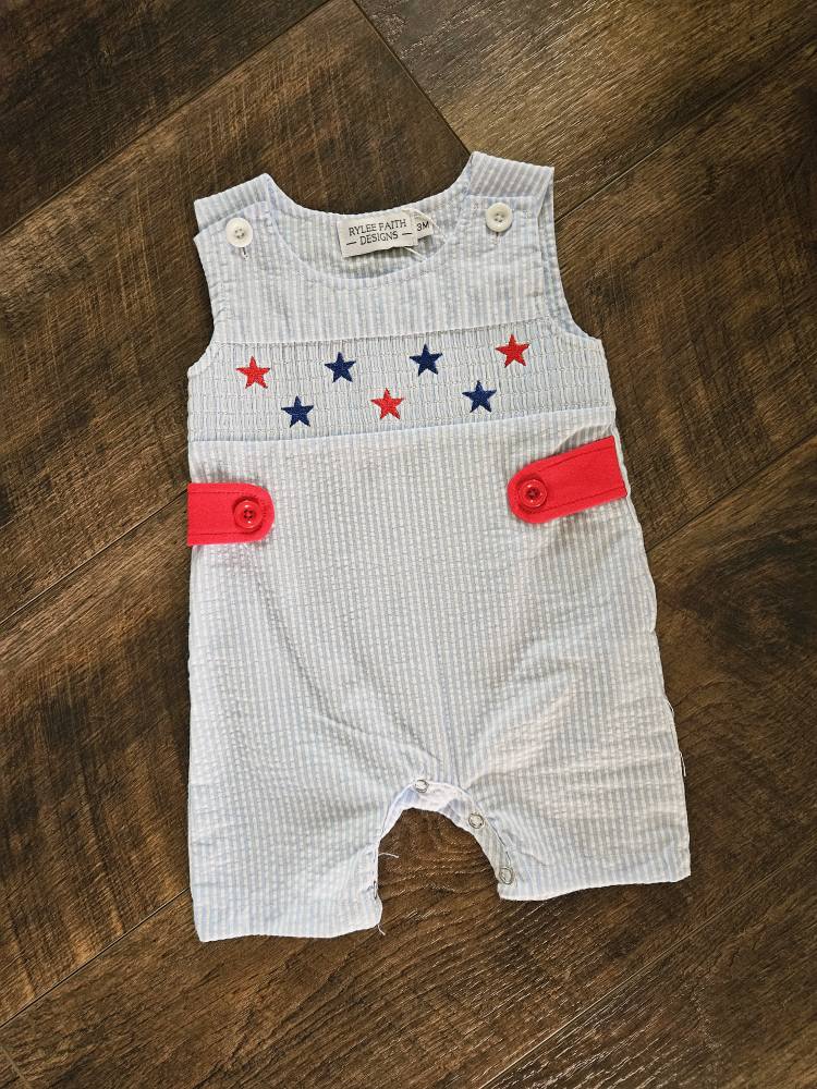 4th of July Smocked Star Romper