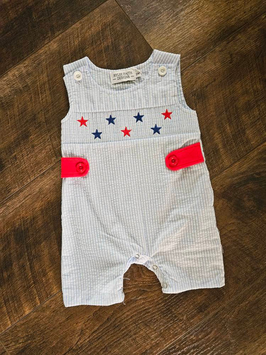 4th of July Smocked Star Romper