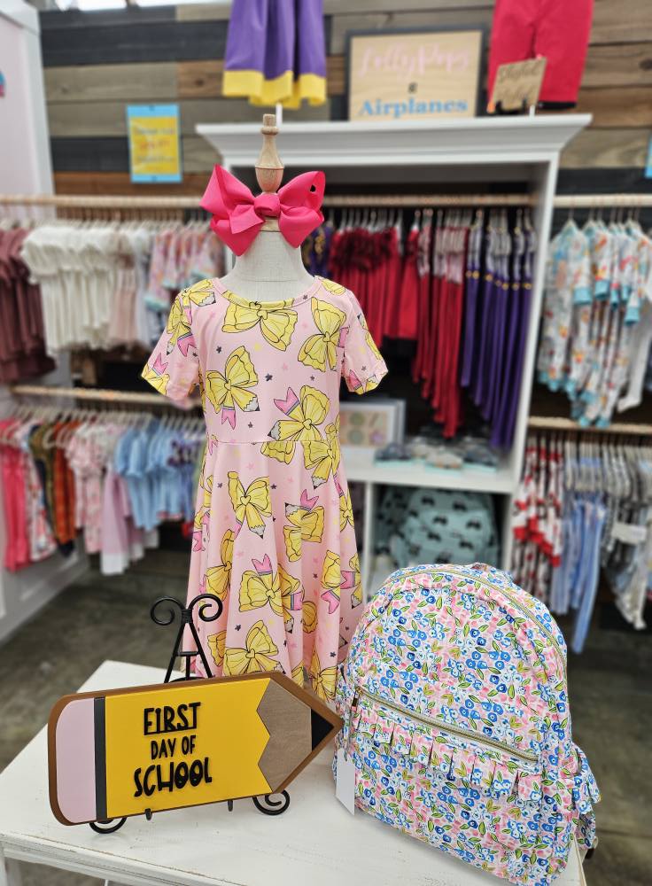 Back to School Yellow Bow Dress